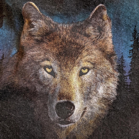 Vintage 90s Call of the Wild Wolf Jean Jacket XL - Picture 4 of 8